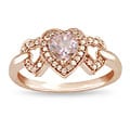 10k Pink Gold Morganite and 1/8ct TDW Brown Diamond Ring