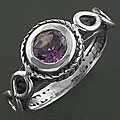 Braided Sterling Silver Amethyst Ring (India)