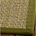 Hand-woven Natural Fiber Casual Natural/ Olive Seagrass Runner (2'6 x 12')