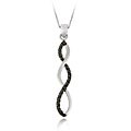 Sterling Silver Black Diamond Accent Infinity Necklace