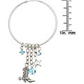 Charming Life Sterling Silver March Birthstone Hoop Earrings