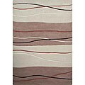 Hand-tufted Alexa Pino Collection Abstract Brown Rug (7'6 x 9'6)
