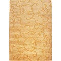 Hand-tufted Alexa Pino Collection Scroll Vines Gold Rug (7'6 x 9'6)