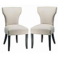 Safavieh Matty Top-grain Off-White Leather Side Chairs (Set of 2)