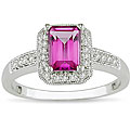 10k Gold Pink Topaz and 1/8ct TDW Diamond Ring
