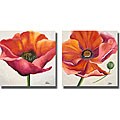 P. Pinto 'Poppy Flower I & II' Canvas 2-piece Set
