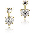 Icz Stonez 14k Gold Cubic Zirconia Heart Drop Earrings