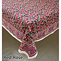 Fair Trade Red Rose Table Covers and Matching Napkin Set (India)