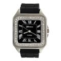 Geneva Women's Platinum Square Rubber Strap Watch