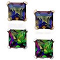 10k White Gold Topaz Stud Earrings