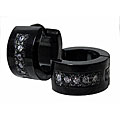Black-plated Stainless Steel Cubic Zirconia Earrings