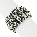 Glitzy Rocks Black Onyx and White Mother of Pearl Chip Multi-row Bracelet