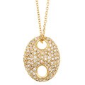 Caribe Gold 14k over Sterling Silver Cubic Zirconia Anchor-link Necklace