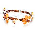 Steel 'Butterfly Bloom' Carnelian/ Garnet Bracelet (Thailand)