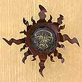 Iron and Glass 'Crystal Sun' Candle Holder (Mexico)