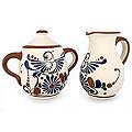 Ceramic 'Autumn Garden' Sugar Bowl and Creamer (Mexico)
