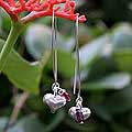 Silver 'Impassioned Hearts' Garnet Drop Earrings (Thailand)