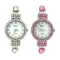 Geneva Women's Platinum Round Face Cuff Watch