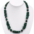 Sailver Malachite 2-strand Necklace (Thailand)