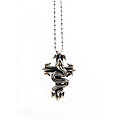 Sterling Silver Snake Cross Necklace