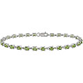 Miadora Sterling Silver Green Peridot Bracelet
