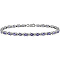 Sterling Silver Tanzanite and White Topaz Bracelet