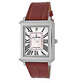 Le Chateau Men's Diamond-accented Leather Band Watch