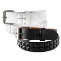 Kid's Black and White Studded Faux Leather Belt