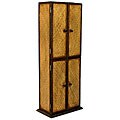 Handmade Teak Wood and Rattan CD Storage Tower Rack (Thailand)