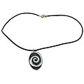 Black and White Swirl Fused Glass Necklace (Chile)