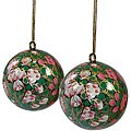 Set of Two Pink Flower Ornaments (India)
