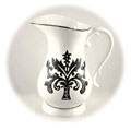 Hand-painted Black and White Water Pitcher