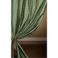 Signature Green Textured Silk 84-inch Curtain Panel