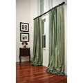 Signature Green Textured Silk 96-inch Curtain Panel