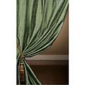 Signature Green 120-inch Textured Silk Curtain Panel
