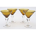 Certified International Amber Bubble 8-oz Martini Glasses (Set of 8)