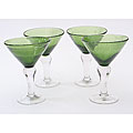 Certified International Green Bubble 8-oz Martini Glasses (Set of 8)