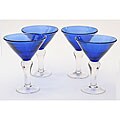 Certified International Cobalt Bubble 8-oz Martini Glasses (Set of 8)