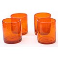 Certified International Orange Bubble 14-oz Double Old Fashion Glasses (Set of 8)
