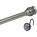 Mosaic Satin Nickel Rod and Hook Set