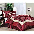 Angela 7-piece Red/ Beige Floral Pattern Comforter Set