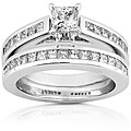 14k Gold 1 1/2ct TDW Princess-cut Diamond Bridal Set (HI, I1-I2)