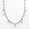 Marissa by Zoe B Sterling Silver FW Pearl and Rock Crystal Necklace (3.68 mm)