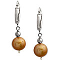Marissa by Zoe B Sterling Silver Champagne Pearl Earrings (10 mm)