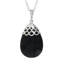 Marrissa by Zoe B Jewelry Sterling Silver Onyx Teardrop Necklace