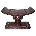 'Four Faces' Wood Throne Ottoman (Ghana)