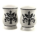 Hand-painted Black/ White Deluxe Salt and Pepper Shaker Set