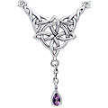 Sterling Silver Amethyst Celtic Luck Knot Necklace