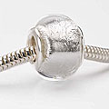 Glass/ Silver Foil Lampwork European-style 14-mm Charm Beads (Set of 2)