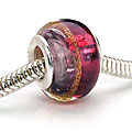 Beadaholique Glass Lampwork European 14-mm Purple/ Copper Charm Beads (Set of 2)